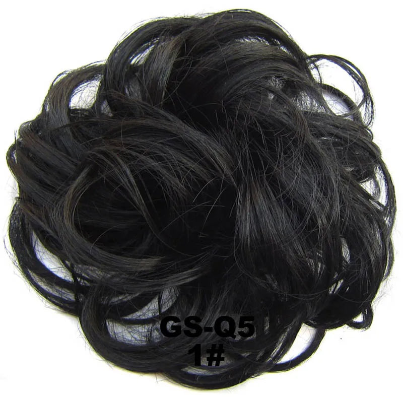 Jeedou Messy Bun Chignon Donut Hair Pad Elastic Hair Rope Rubber Band Synthetic Hairpiece Hair Accessories for Women