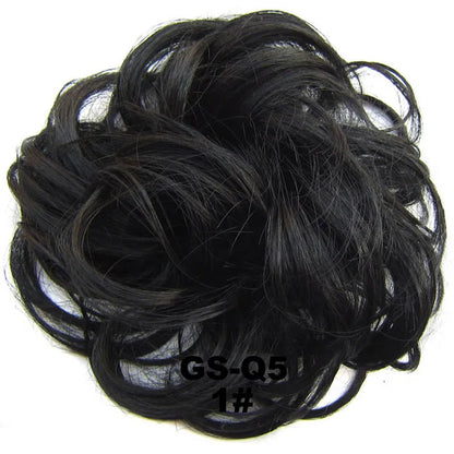 Jeedou Messy Bun Chignon Donut Hair Pad Elastic Hair Rope Rubber Band Synthetic Hairpiece Hair Accessories for Women