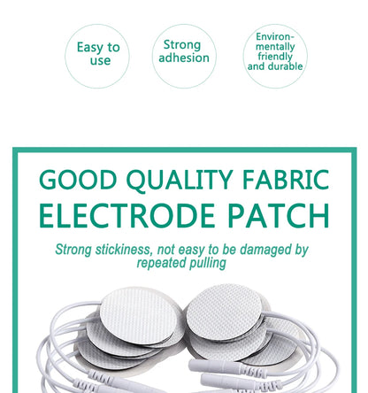 10Pcs 2mm Plug Non-woven Fabric Reusable Self Adhesive Electrode Pads Conductive Gel Pad Body Digital  Massager