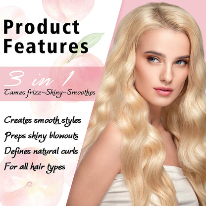 3 In 1 Leave-In Conditioner Curl Elasticity Styling Cream Tames Frizz Shine Smooth Hairs Enhance Define Cream for All Hair Types