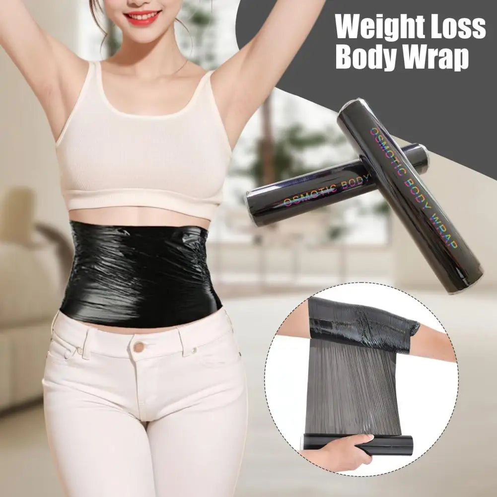 Weight Loss Body Wrap 60/100m Black Osmotic Body Wrap for Sauna Workout Sweat Enhancer Fat Burning Stomach Abdomen Belly Wrap