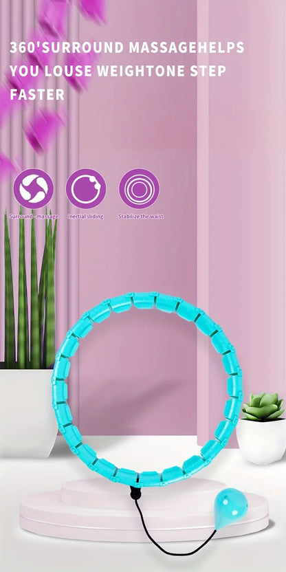 Weighted Fitness Hoop for Adults & Kids Detachable Knots Abdomen Weight Loss 2 in 1 Abdomen Fitness Weight Loss Massage