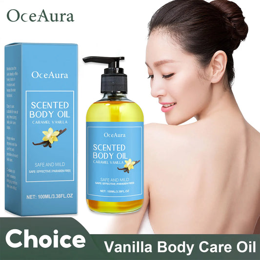 100ml Vanilla Body Massage Oil For Relaxing Moisturizing Skin Soothing Relieve Stress Lasting Scent Body Fragrance Essential Oil