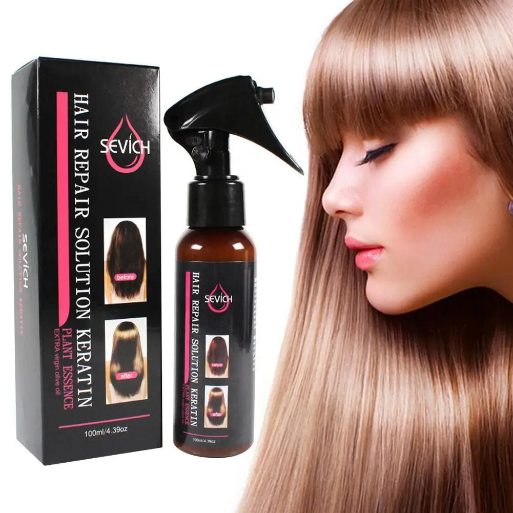 Keratin Hair Smoothing Spray Hair Conditioner Keratin Hair Treatment For Dyeing Damaged Anti-frizzle Soften Shiny Hair Care Oil