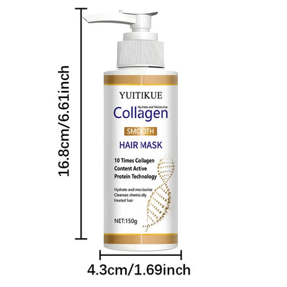 Collagen hair mask for all hair types, softening hair care moisturizing hair mask with a smooth texture