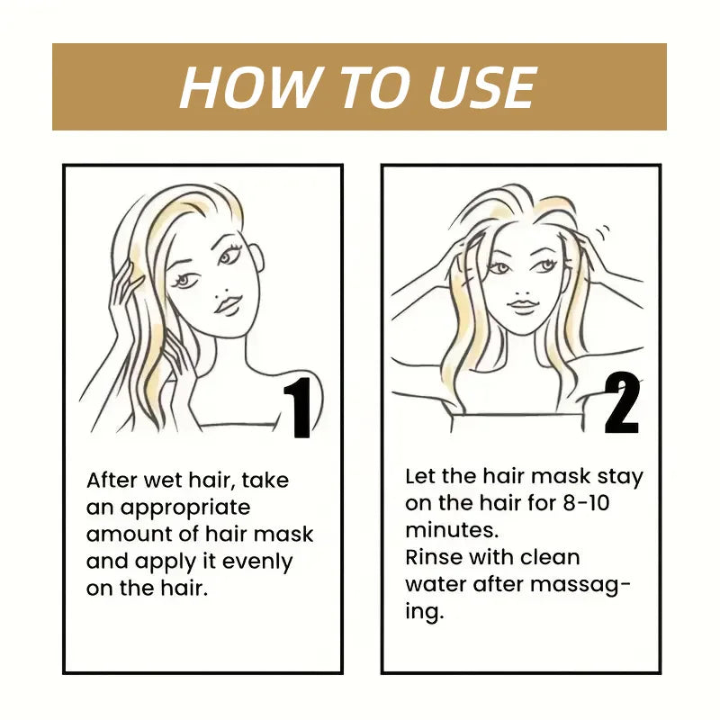 Collagen hair mask for all hair types, softening hair care moisturizing hair mask with a smooth texture
