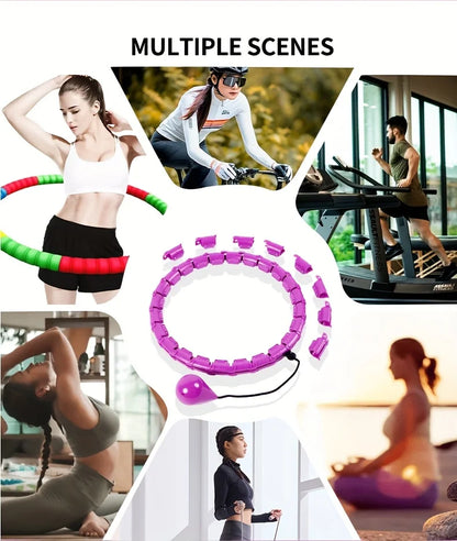 Weighted Fitness Hoop for Adults & Kids Detachable Knots Abdomen Weight Loss 2 in 1 Abdomen Fitness Weight Loss Massage