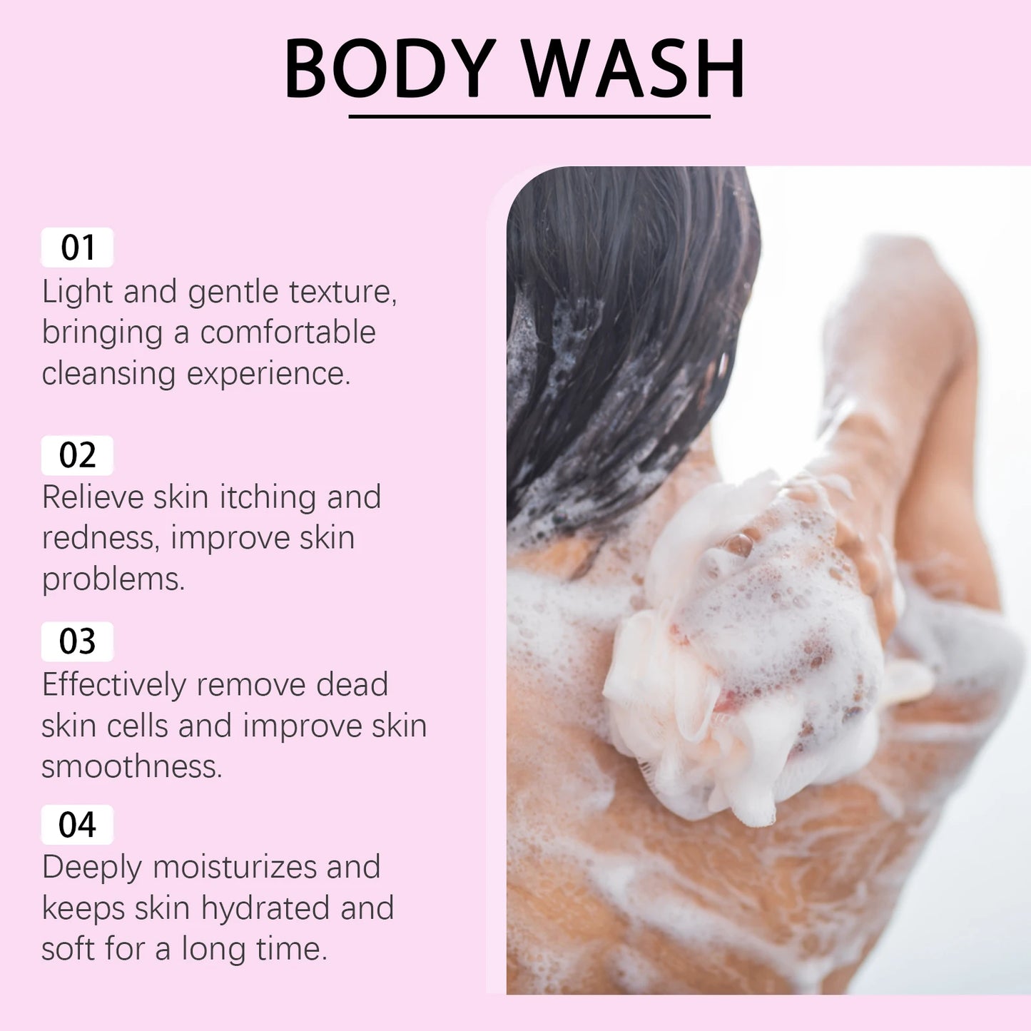 Exfoliating Shower Gel Deep Cleansing Reduce Dead Skin Moisturizing Improve Skin Dryness Oil Control Smooth Brighten Bath Lotion