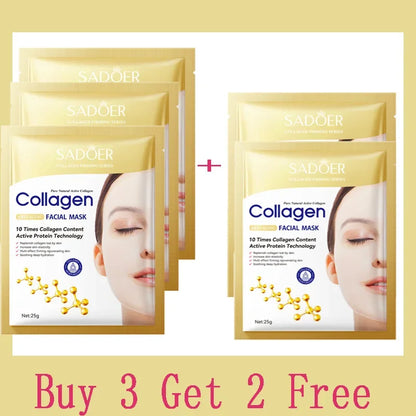 Collagen Anti Wrinkle Facial Mask Anti Aging Fade Fine Lines Firm Skin Moisturizing Brightening SkinCare Korean Cosmetics