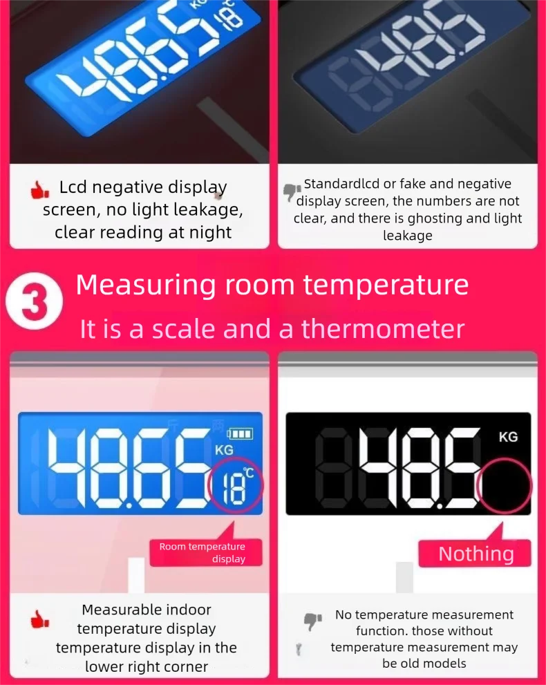 Weight Loss Weighing Device LED Display Smart Body Weight Scale USB Charging Precision Electronic Scale for Home Office Adult