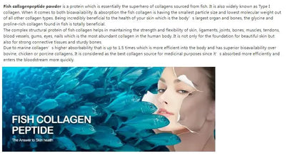 Deep-sea Fish Collagen Powder,99% Hydrolyzed Marine Fish Collagen Powder Beauty and wrinkle removing