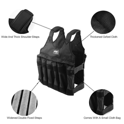 Fitness Empty Weight Vest Empty Weight Vest Exercise Training Fitness 50KG Maximum Loading Adjustable Workout Empty Weight Vest