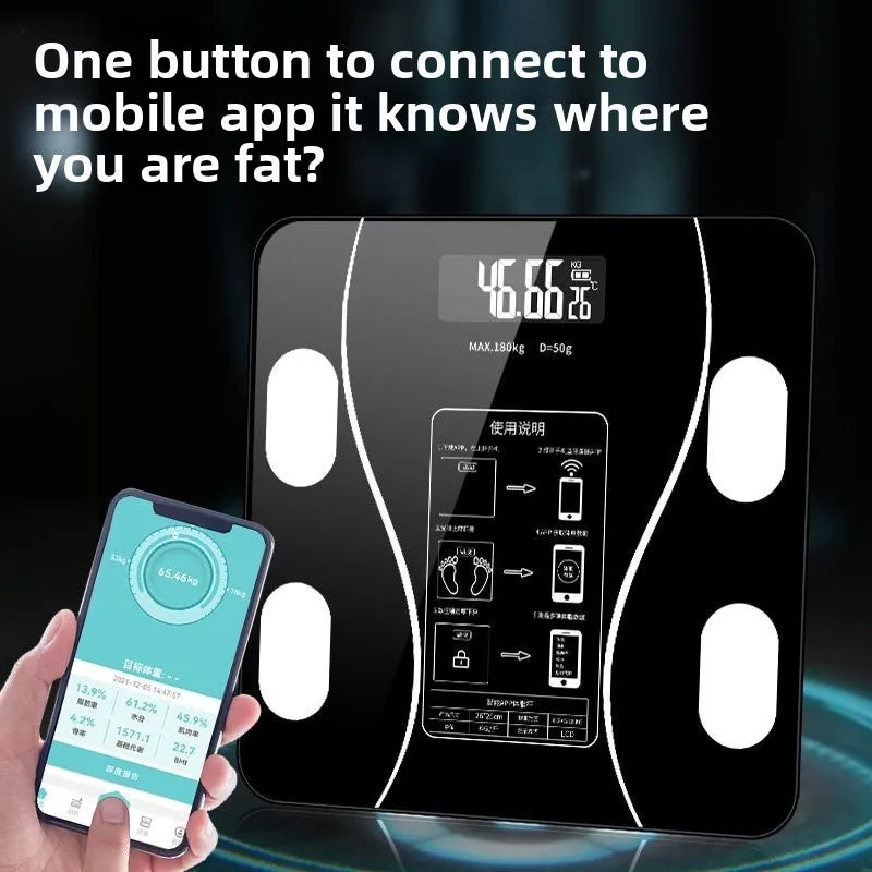 Digital Scale Professional Electronic Weight Loss Bluetooth Smarts Body Fat Analyzer with High Precision Mobile App