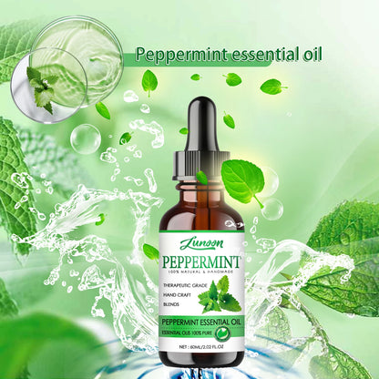 60ml Peppermint Body Essential Oil for Massage & Aromatherapy, Handmade, Cool & Fresh Body Oil
