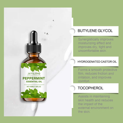 Pure Peppermint Essential Oil Facial Skin Care Body Massage Firming Hydrating Moisturizing Refreshing Aromatherapy Diffuser Oil