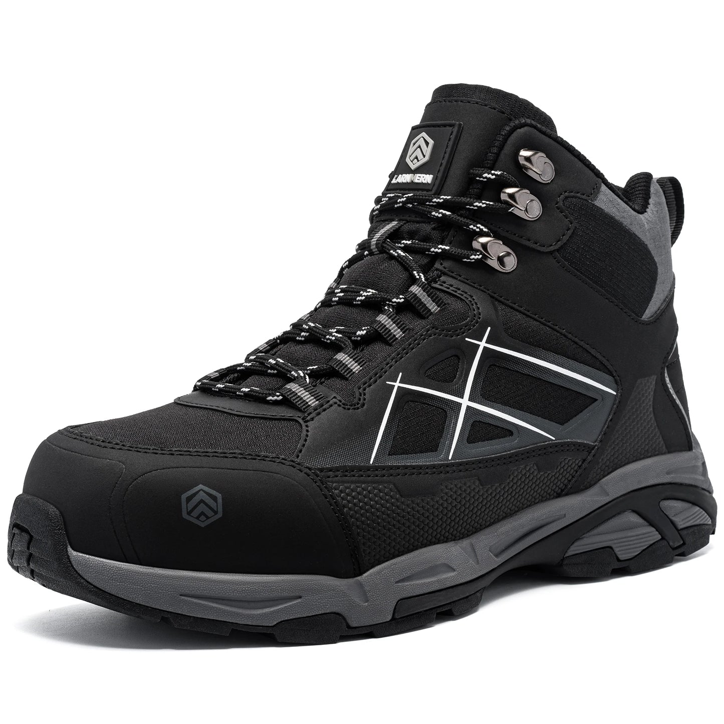 Larnmern Mens Safety Work Boots Steel Toe Shoes Anti-puncture Anti-static Non Slip Protective Boots