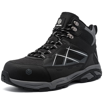 Larnmern Mens Safety Work Boots Steel Toe Shoes Anti-puncture Anti-static Non Slip Protective Boots