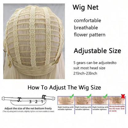 MSIWIGS 70CM Long Pink Wavy Wigs Cosplay Lolita Synthetic Women' s Blonde Wig 29 Colors Heat Resistant Hair