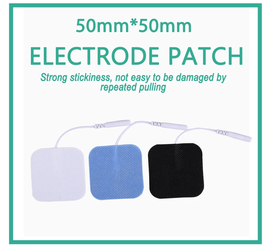 10Pcs 2mm Plug Non-woven Fabric Reusable Self Adhesive Electrode Pads Conductive Gel Pad Body Digital  Massager