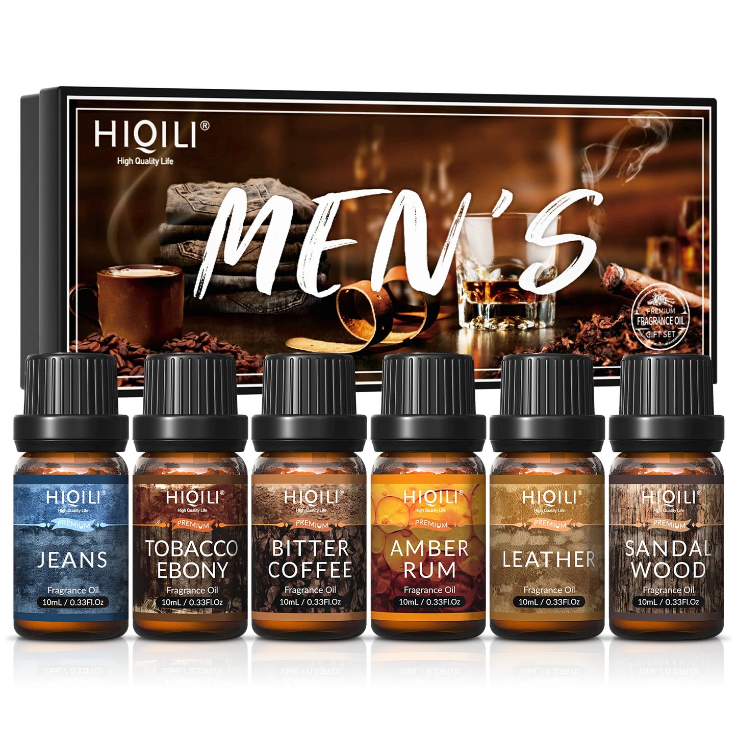 HIQILI Fragrance Oil Set, 6 PCS*10mL Pure Perfume Oil Set for Gift Aromatherapy Diffuser DIY Perfume Candle Soap Making