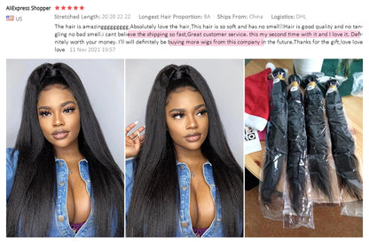 Ishow Kinky Straight Bundles Brazilian Yaki Straight Hair Bundles For Women 1/3/4pcs Human Hair Bundles Remy Hair Extension