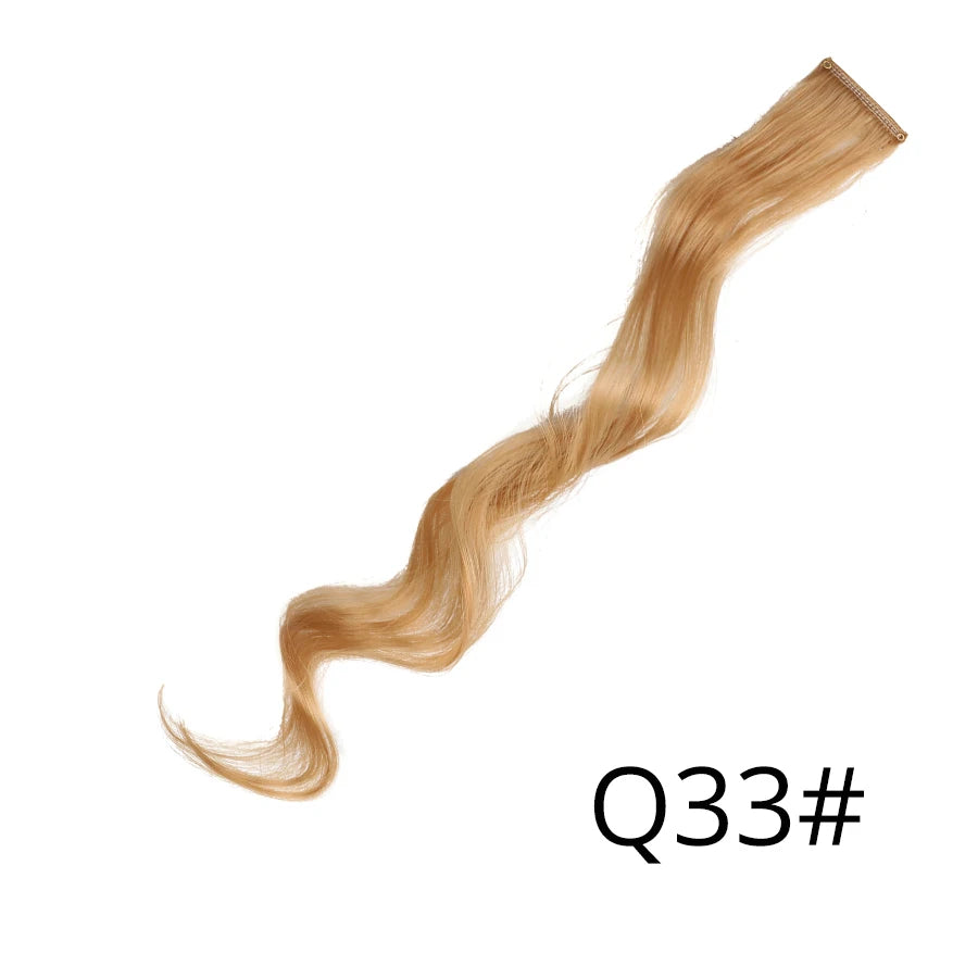 Leeons Synthetic Hair Extensions With Clips Heat Resistant Straight Hair Extensions Color Colored Black Hair Clip Womens 12G/Pcs