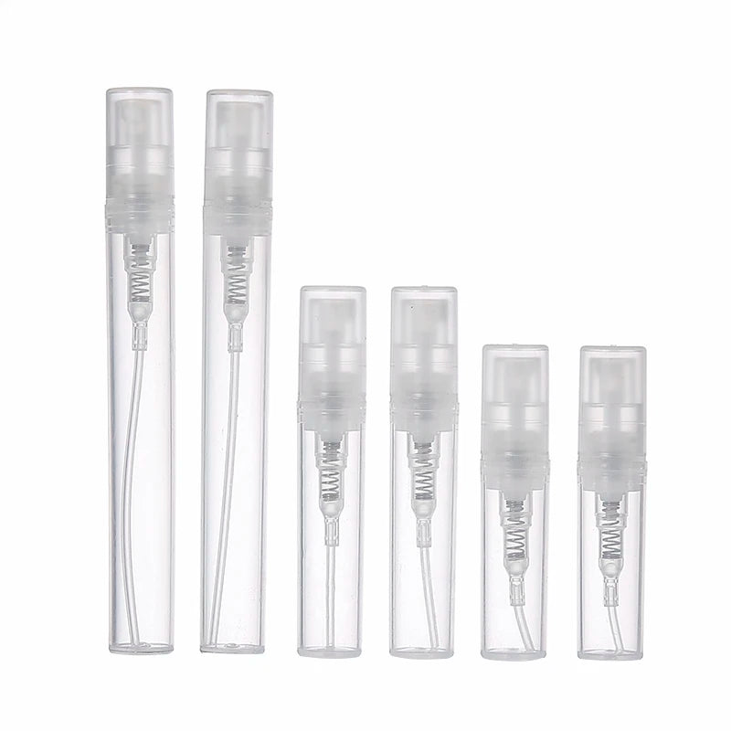 100pcs/lot 2ml 3ml 4ml 5ml Small Round Plastic Containers Perfume Bottles Atomizer Empty Cosmetic Containers For Sample