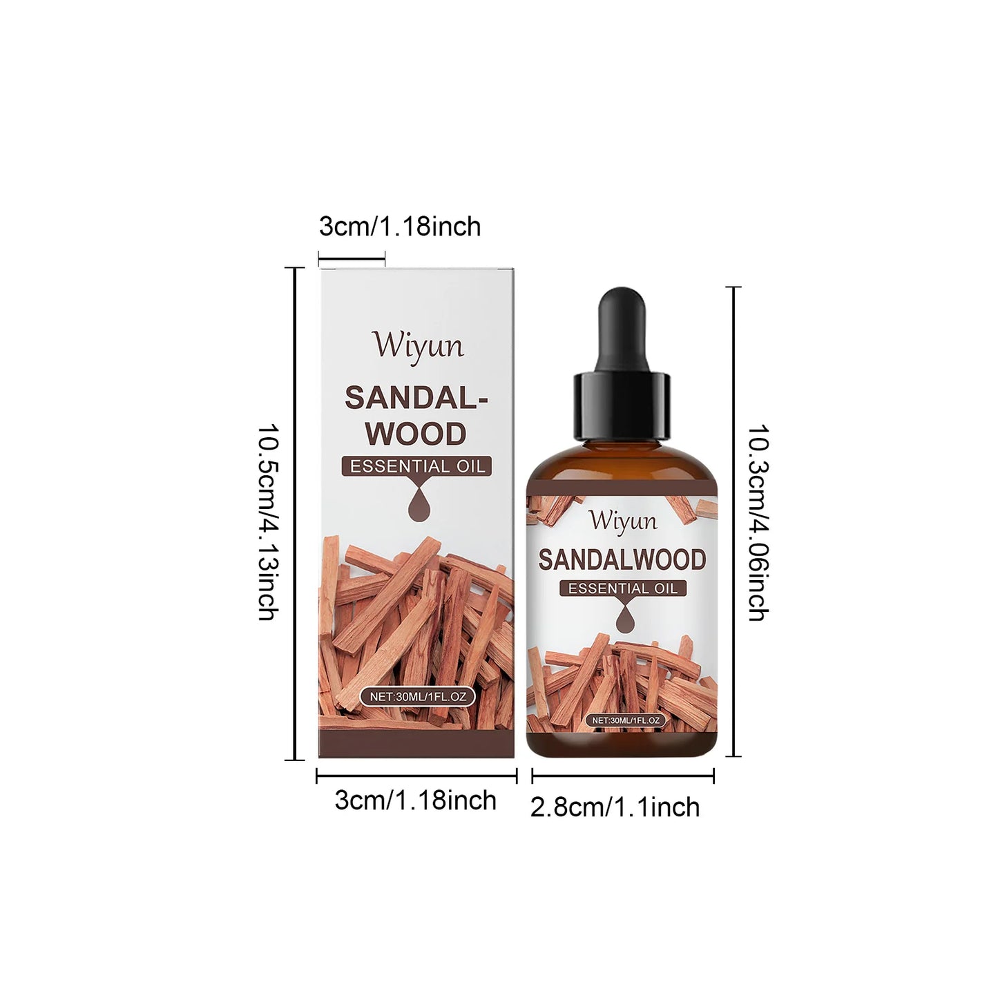 WIYUN Sandalwood Essential Oil Soft Fragrance Soothes Emotions and Creates a Peaceful Atmosphere 30ml