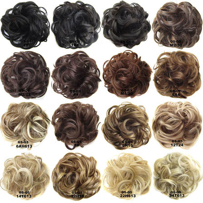 Jeedou Messy Bun Chignon Donut Hair Pad Elastic Hair Rope Rubber Band Synthetic Hairpiece Hair Accessories for Women