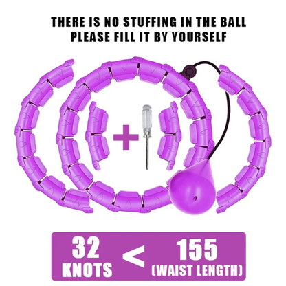Weighted Fitness Hoop for Adults & Kids Detachable Knots Abdomen Weight Loss 2 in 1 Abdomen Fitness Weight Loss Massage