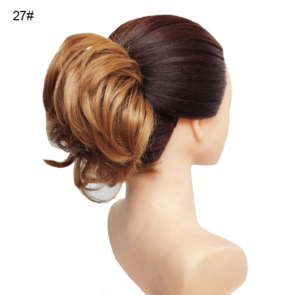 Jeedou Messy Bun Chignon Donut Hair Pad Elastic Hair Rope Rubber Band Synthetic Hairpiece Hair Accessories for Women