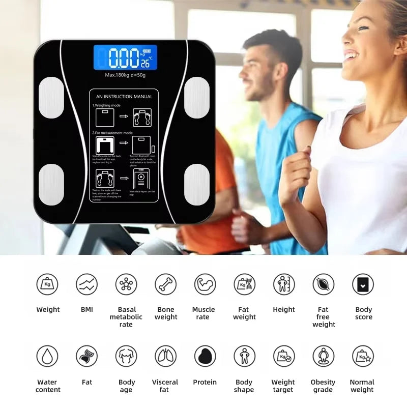 Body fat scales for weight loss, precise intelligent weighing and measuring fat electronic scales for men and women, Bluetooth