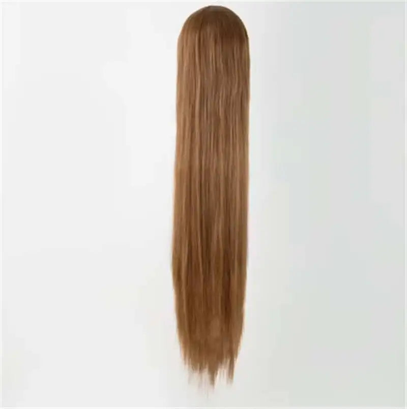 Fei-Show Black Wig 100CM/40 Inches Synthetic Heat Resistant Fiber Long Halloween Carnival Costume Cos-play Straight Hair