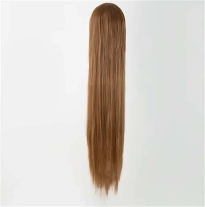 Fei-Show Black Wig 100CM/40 Inches Synthetic Heat Resistant Fiber Long Halloween Carnival Costume Cos-play Straight Hair