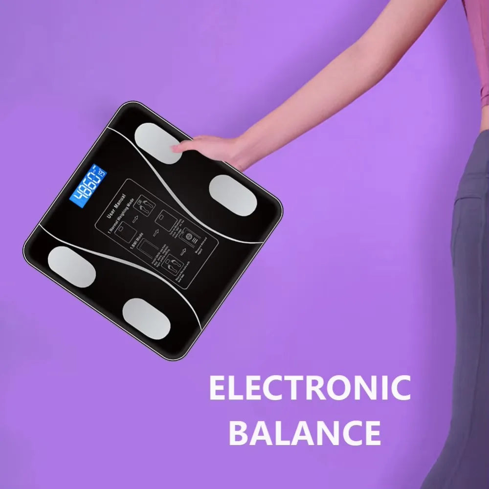 LED Display Smart Body Fat Scale Wireless Digital Measurement Bluetooth Body Fat Scale Digital Square Weight Loss Scale