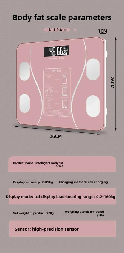 Digital Scale Professional Electronic Weight Loss Bluetooth Smarts Body Fat Analyzer with High Precision Mobile App