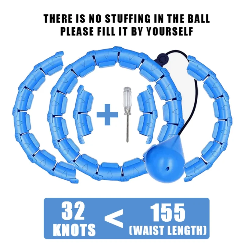 Weighted Fitness Hoop for Adults & Kids Detachable Knots Abdomen Weight Loss 2 in 1 Abdomen Fitness Weight Loss Massage