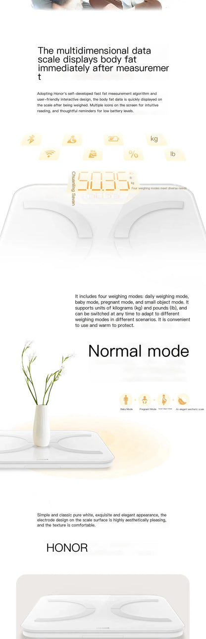 HONOR Intelligent body fat scale 3 electronic scale body fat scale body fat is called household weight loss precision body fat w