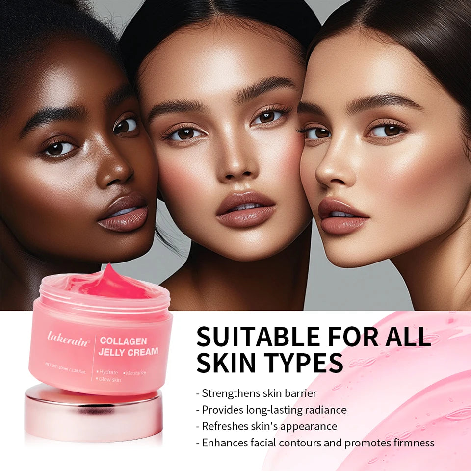 Collagen Jelly Cream Improving Skin Elasticity Tightening Soothing Moisturizing Anti-Aging Firmness Hydration Skincare Face Gel
