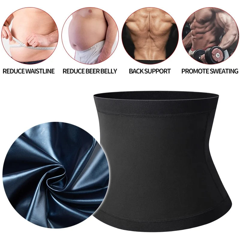 Men's Sports Body Shaper Belt Fitness Sweat Trimmer Belt Waist Trainer Fat Burner Weight Loss Shapewear Slimming Wraps Waistband