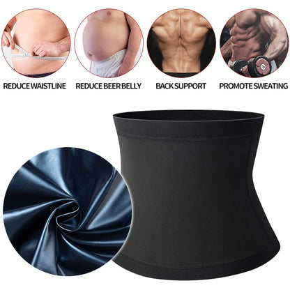 Men's Sports Body Shaper Belt Fitness Sweat Trimmer Belt Waist Trainer Fat Burner Weight Loss Shapewear Slimming Wraps Waistband