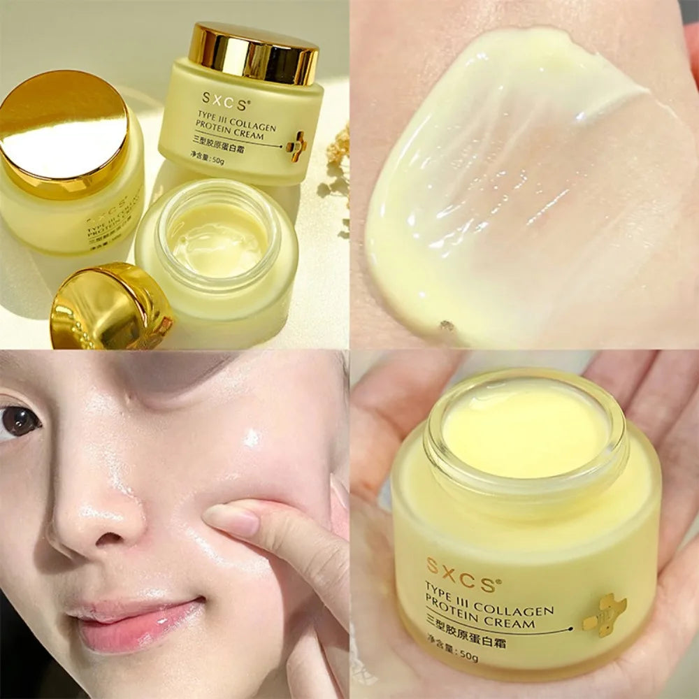 Type III Collagen Protein Cream for Face Moisturizing Lightens Fine Lines, Tightens and Brightens Skin Care Anti-Agin Firming