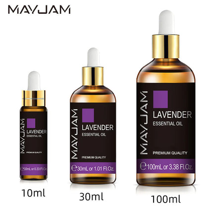 MAYJAM 10ml 30ml 100ml Jasmine Lavender Rose Sandalwood Essential Oil For Perfume Massage Spa Bath Diffuser Aroma Oil