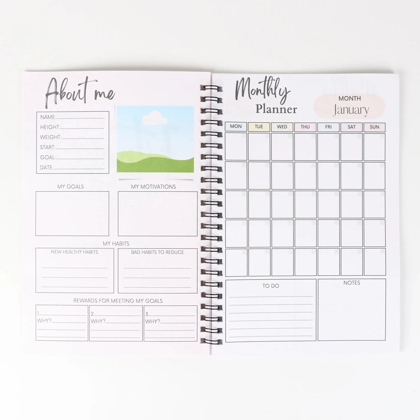 Weight Loss Planner Daily Weekly Exercise Journal Fitness  Pounds Lost & Body Measurement Notebook For Men Women Gym Enthusiasts