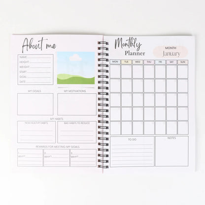 Weight Loss Planner Daily Weekly Exercise Journal Fitness  Pounds Lost & Body Measurement Notebook For Men Women Gym Enthusiasts