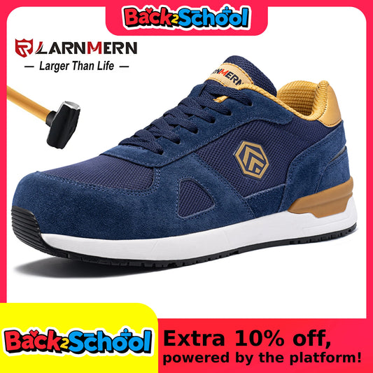 LARNMERN Men Steel Toe Shoes Antistatic Safety Shoes Women Composite Breathable Slip On Work Sneakers Industries Protection