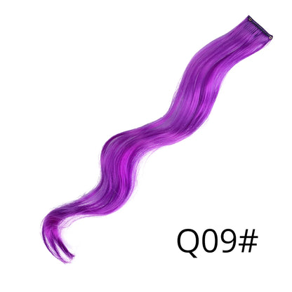 Leeons Synthetic Hair Extensions With Clips Heat Resistant Straight Hair Extensions Color Colored Black Hair Clip Womens 12G/Pcs