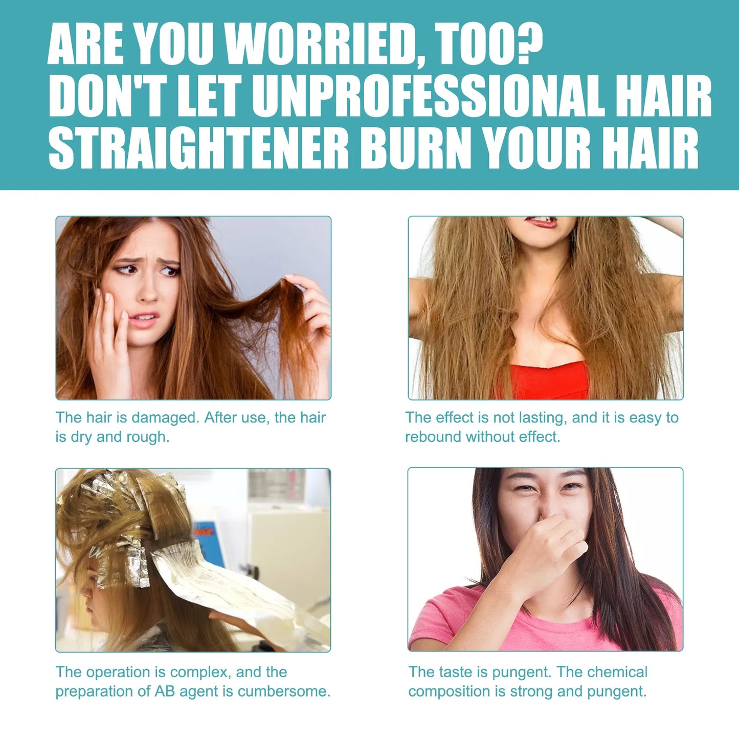 Keratin Hair Straightening Cream Hair Repair Conditioner Reduce Frizzy and Dry Hair Care Set Hair Salon Protein Correction Cream