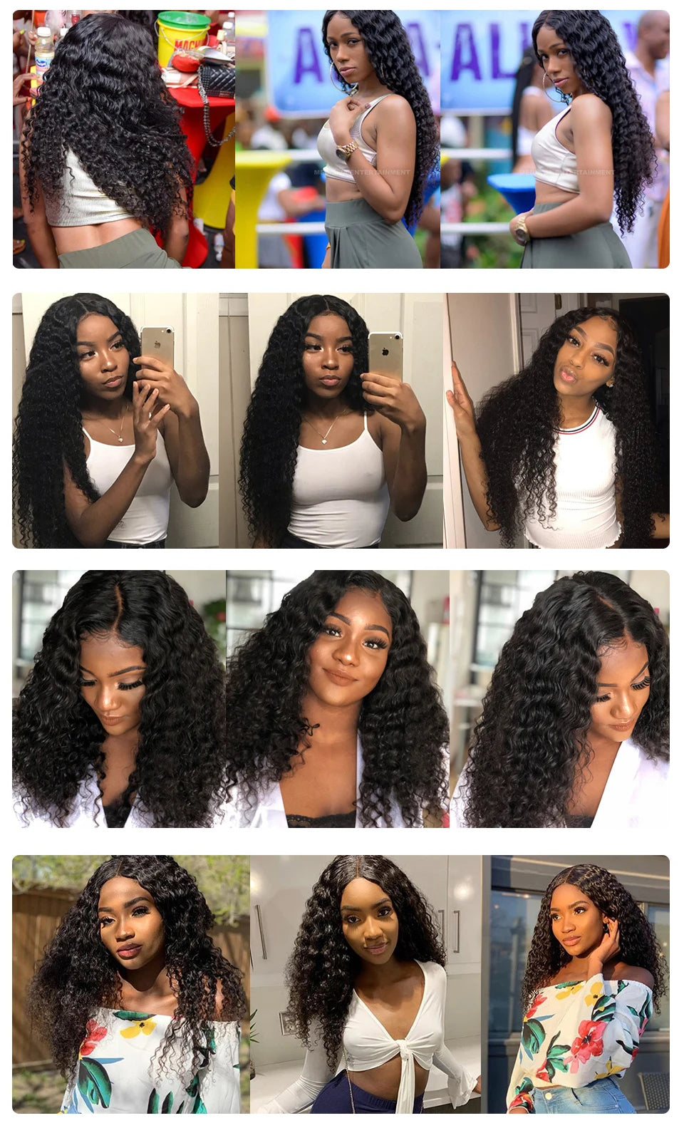 Deep Wave 4 Bundles Deal 12A Brazilian Virgin Human Hair 100% Unprocessed Water Wave Curly Human Hair Extensions Loose Deep Wave
