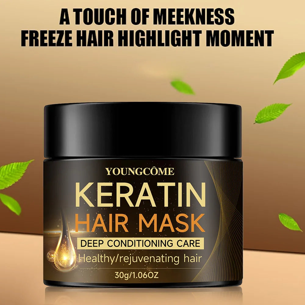 Keratin Hair Mask Moisturizer Conditioner Soft Smooth Frizz Damaged Hair Care Repair Damaged Hair Restore Shine Hair Mask
